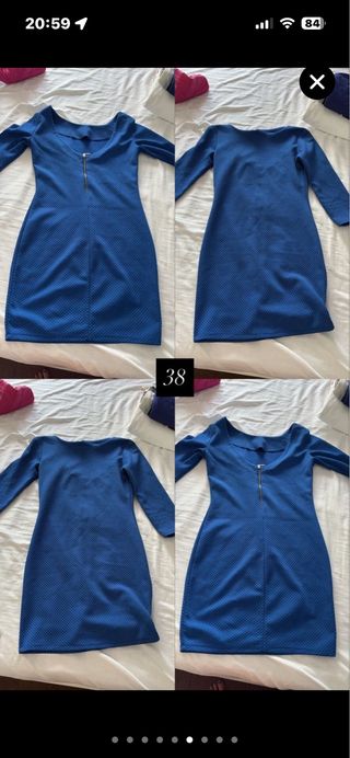 Vestido azul talla M con cremallera