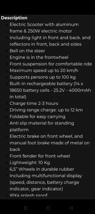 Patinete Eléctrico Denver Verde