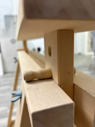 Mesa de cristal y madera Ikea