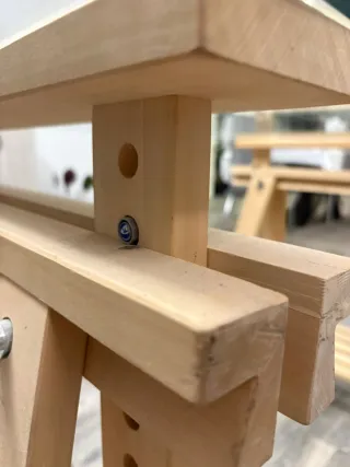 Mesa de cristal y madera Ikea