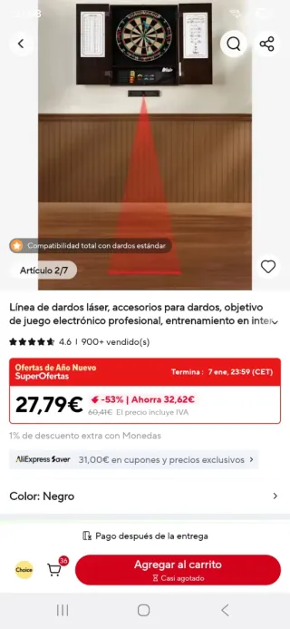 Láser para Diana de Dardos Viper. NUEVO