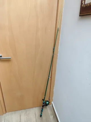 Caña de pescar y carrete nuevo a estrenar