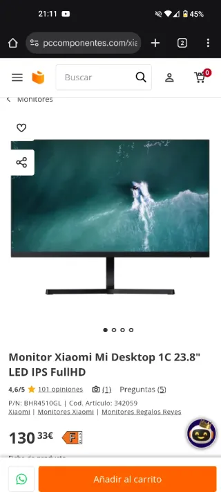 Monitor Xiaomi 1C Rosa