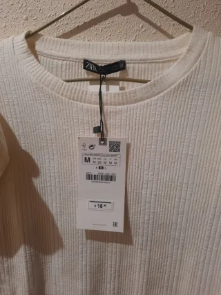 Camiseta Zara Blanca Volantes