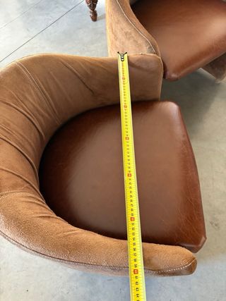 Coppia poltroncine artigianali in pelle