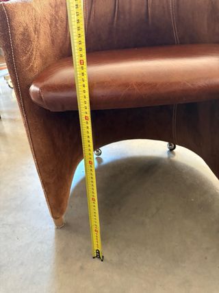 Coppia poltroncine artigianali in pelle