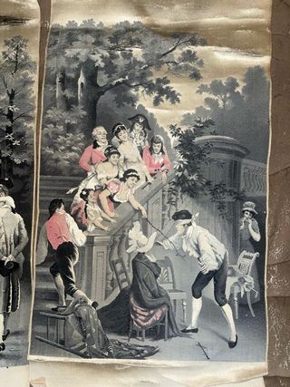 Tapiz antiguo escena galante