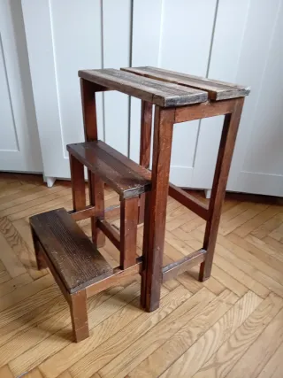 Sgabello vintage anni '80 in legno