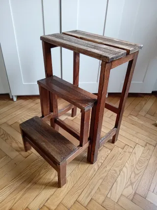 Sgabello vintage anni '80 in legno