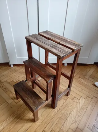 Sgabello vintage anni '80 in legno