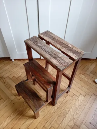 Sgabello vintage anni '80 in legno