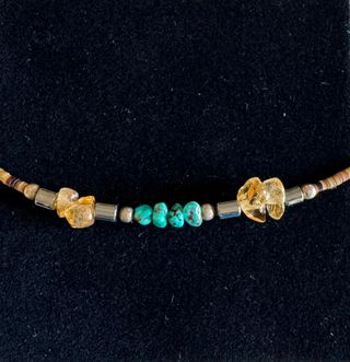 Braccialetto con Pietre Dure Turchese e Citrino