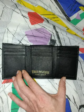 Cartera True Religion Piel Negra Nueva