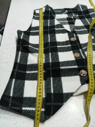 Completo donna gilet e pantaloni a quadri