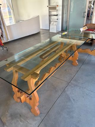 Tavolo classico legno e vetro