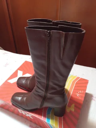 Botas de piel mujer marrones