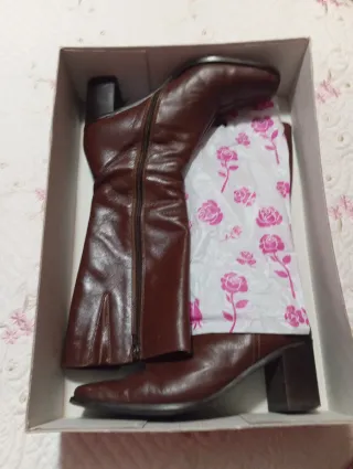 Botas de piel mujer marrones