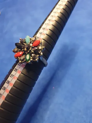 Anello fiore oro multicolor