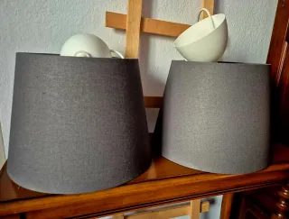 Lámparas de tela grises (2 unidades)