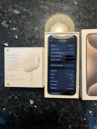 iPhone 15 Pro Max 512GB Y AirPods