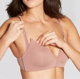Sujetador sin aros de lactancia marrón nude
