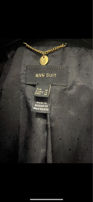 Abrigo Negro Mango Talla M