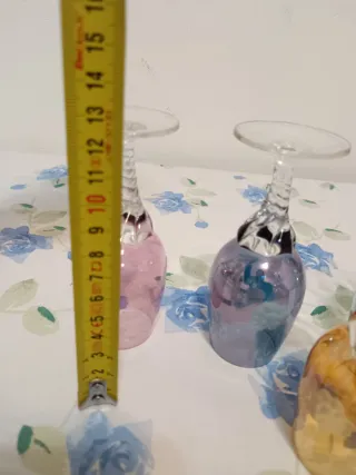 Set 4 Calici Liquore Vetro Colorato Vintage