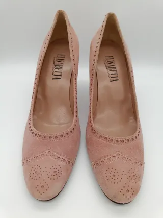 Décolleté donna vera pelle rosa n.40