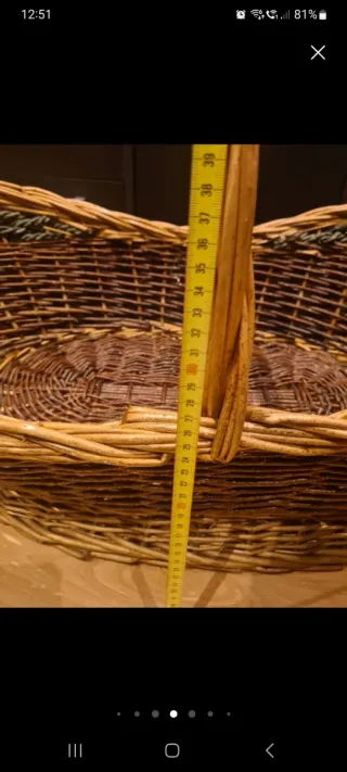 Cesto de mimbre grande con asa