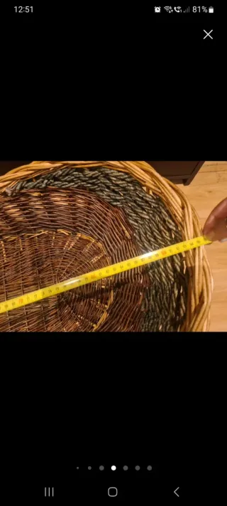 Cesto de mimbre grande con asa