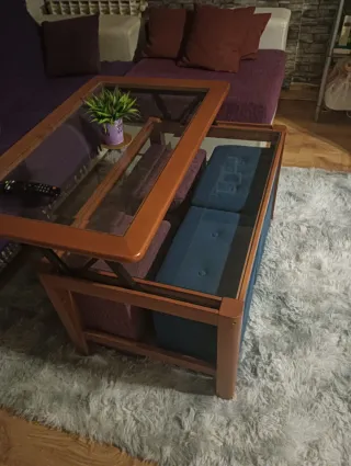 Mesa de centro madera y cristal