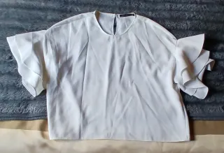 Blusa Zara Woman Blanca Talla XXL