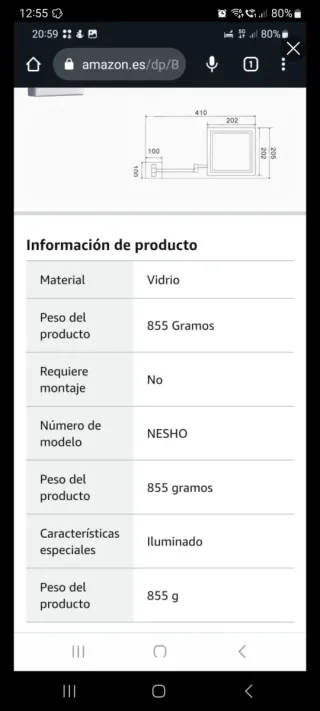 Espejo Maquillaje LED x3 Plata