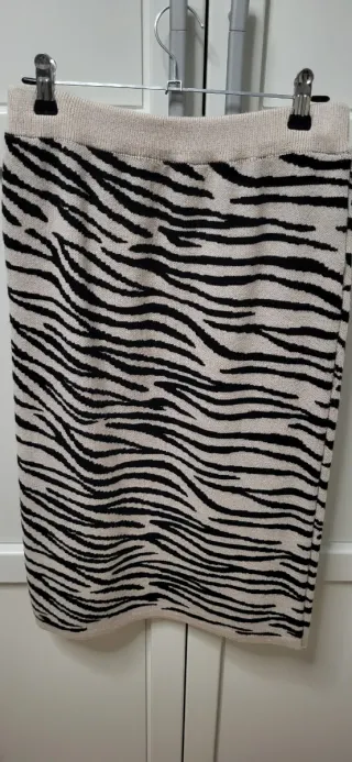 Falda cebra beige y negra talla única