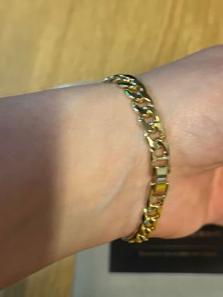 Pulsera Oso Laminado 14K Oro Blanco