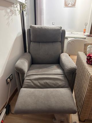 Sillón Eléctrico Gris Tela