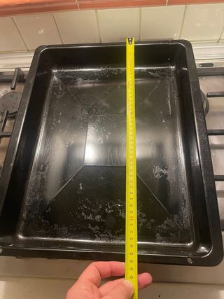 Bandeja esmaltada negra y profunda para horno
