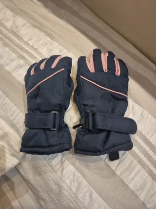 Guantes de esquí azul y rosa. TALLA 6 AÑOS