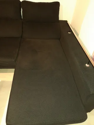 Sofá Chaiselongue Negro con Canapé