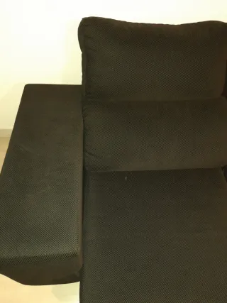Sofá Chaiselongue Negro con Canapé