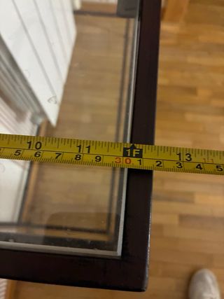 Mesita de hall/escalera cristal y metal