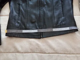 Cazadora cuero y piel negra mujer