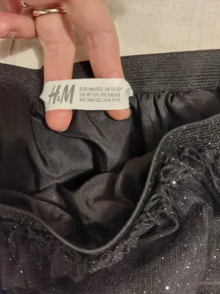 Gonna tulle nera bambina brillantini