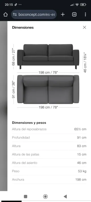 Sofás Indivi Bo Concept 2 y 3 plazas