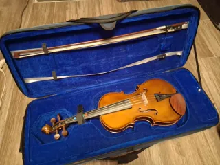 Violín con funda azul