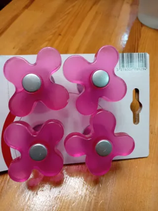 4 Pomos Flor Rosa Inspire