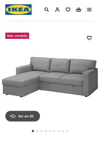 Divano Letto Chaise Longue IKEA Grigio