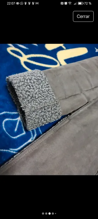 Abrigo Zara Piel Vuelta Vintage Gris T-M