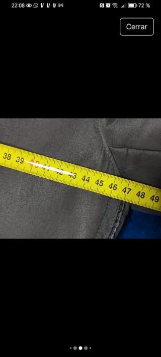 Abrigo Zara Piel Vuelta Vintage Gris T-M