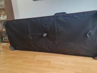 Sofá cheslong 3 plazas tela marrón